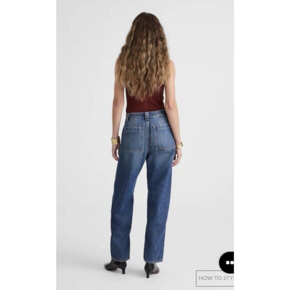 Madewell $158 The Darted Barrel-Leg Utility Jean Blue Irmo Wash Size 31 - Picture 4 of 16